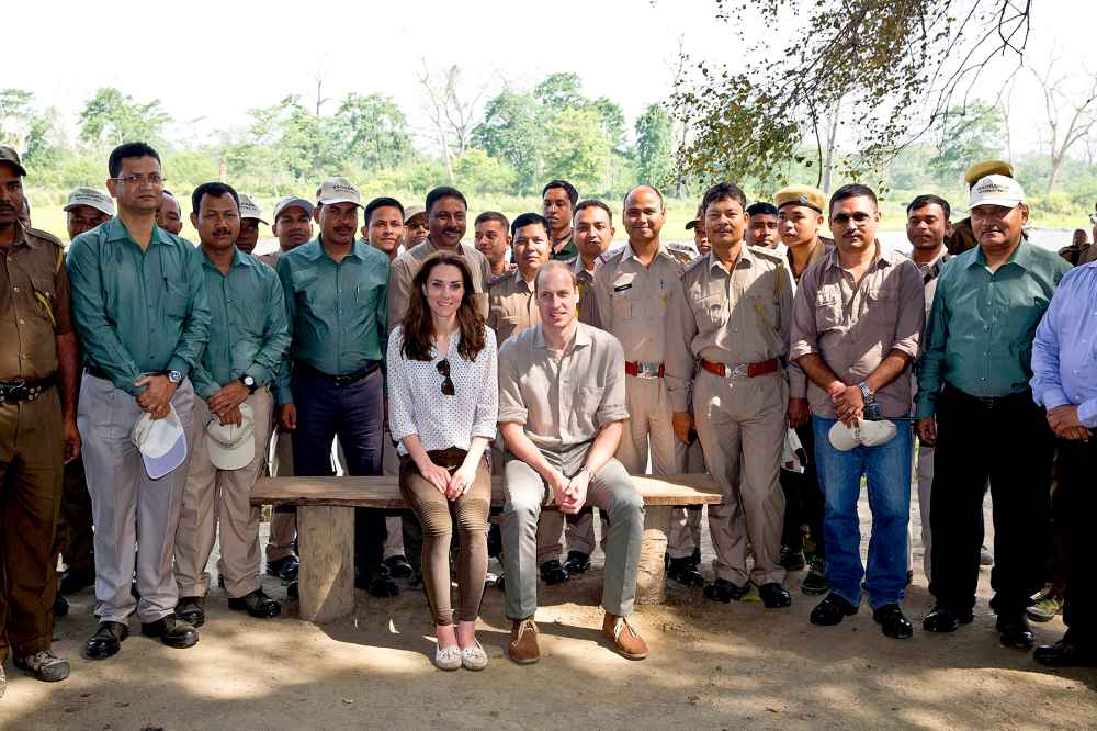 Catherine, Duchess of Cambridge and Prince William, Duke of Cambridge pose during a Game drive at Kaziranga National Park at Kaziranga National Park on April 13, 2016 in Guwahati, India.
