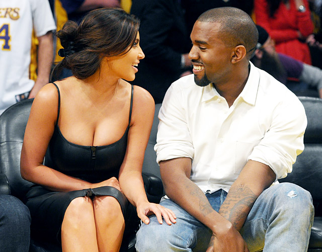 Image result for Kim and Kanye acting cute