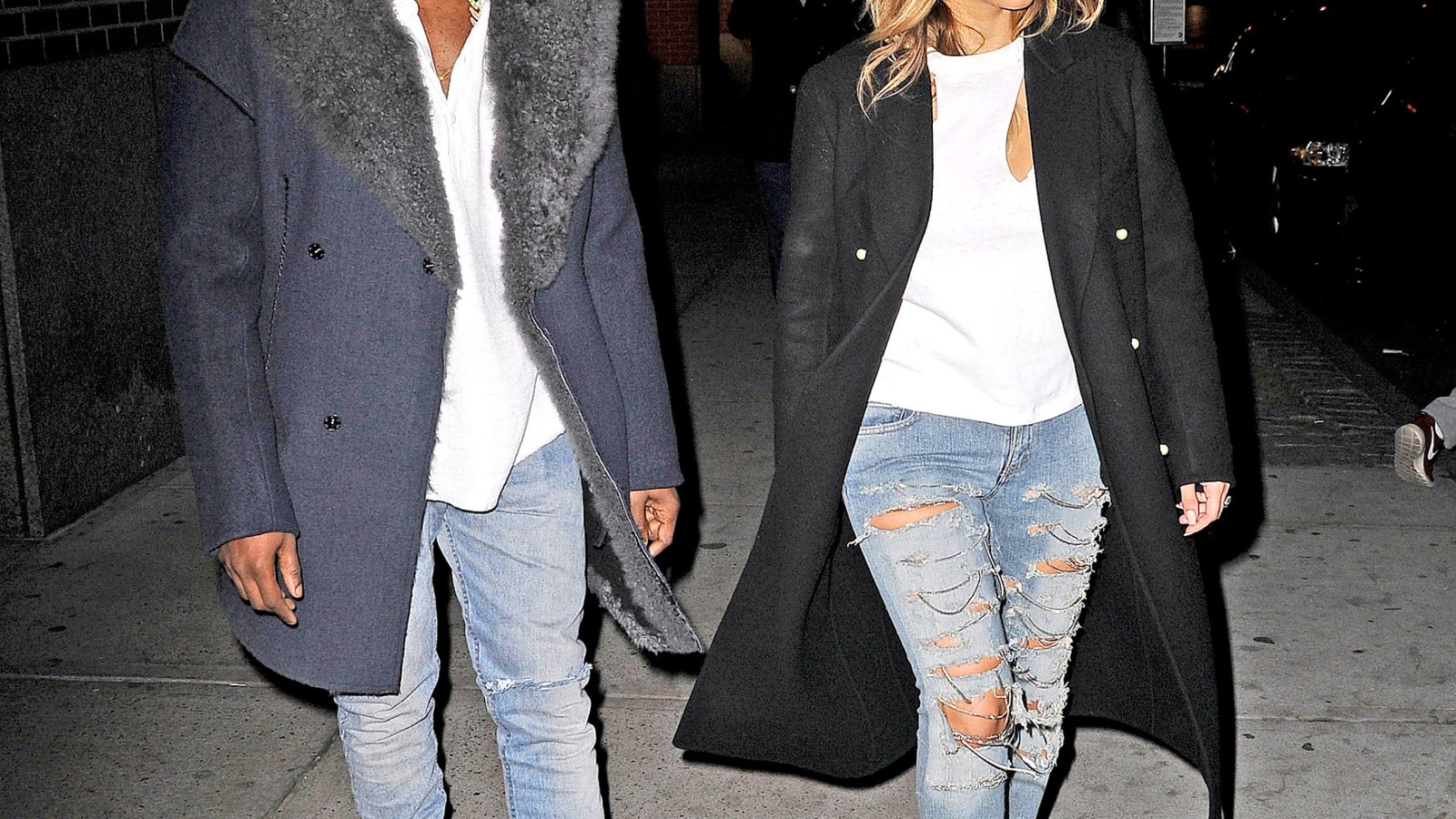 Kanye West and Kim Kardashian are seen on November 20, 2013 in NYC