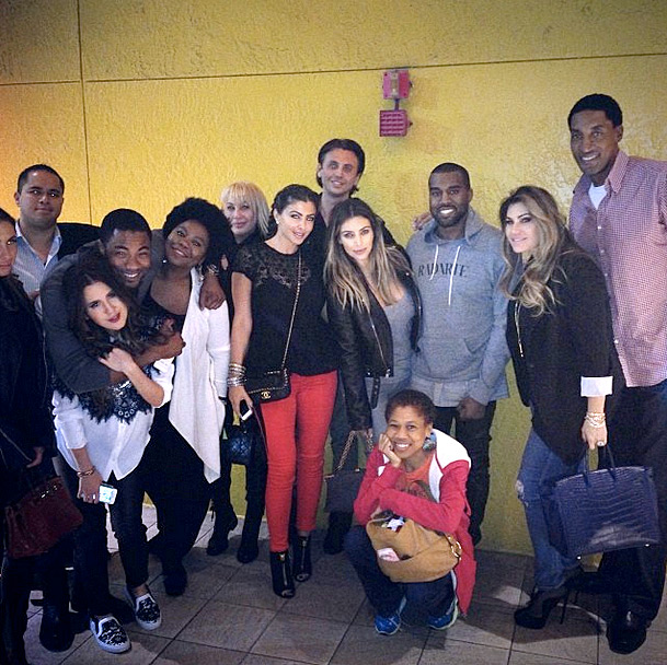 Kim Kardashian and Kanye West with friends for Thanksgiving