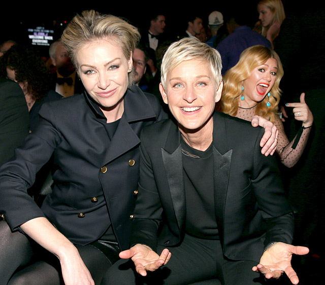 Portia de Rossi, Ellen DeGeneres and Kelly Clarkson