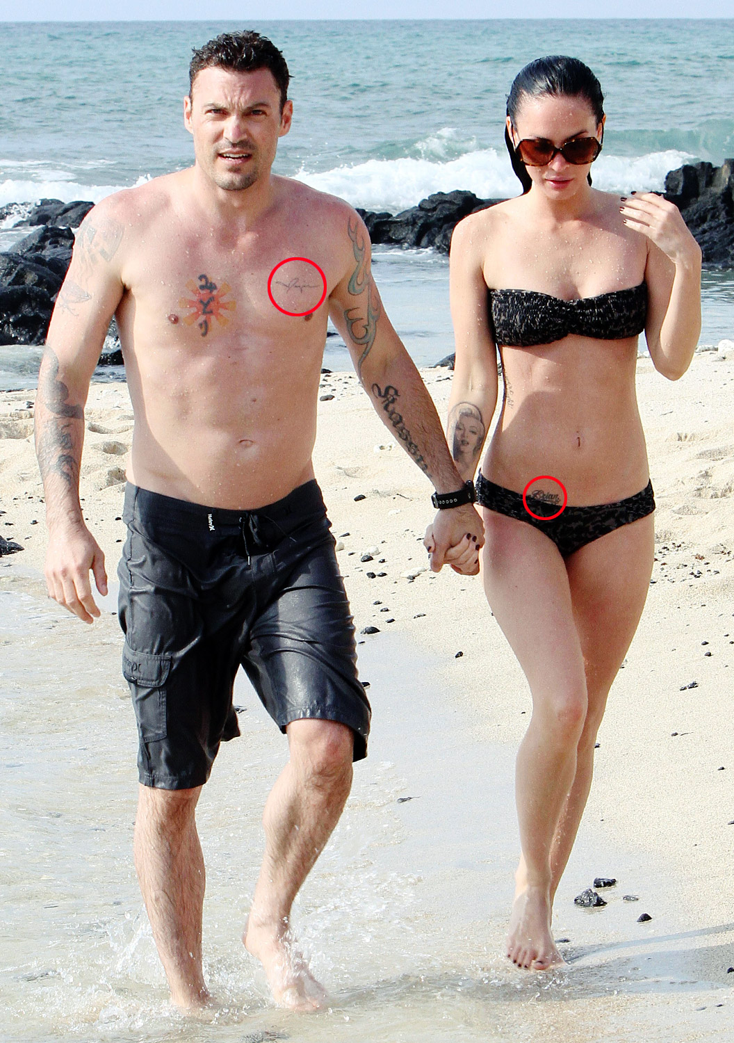 Megan Fox covers up pelvic tattoo honoring exhusband Brian Austin Green
