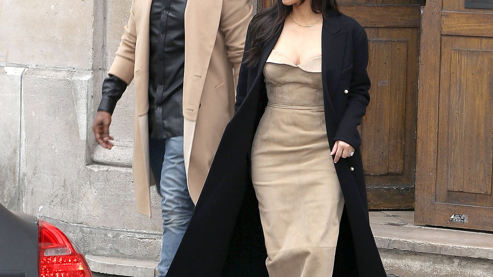 Kim Kardashian and Kanye West leave Maison Martin Margiela showroom