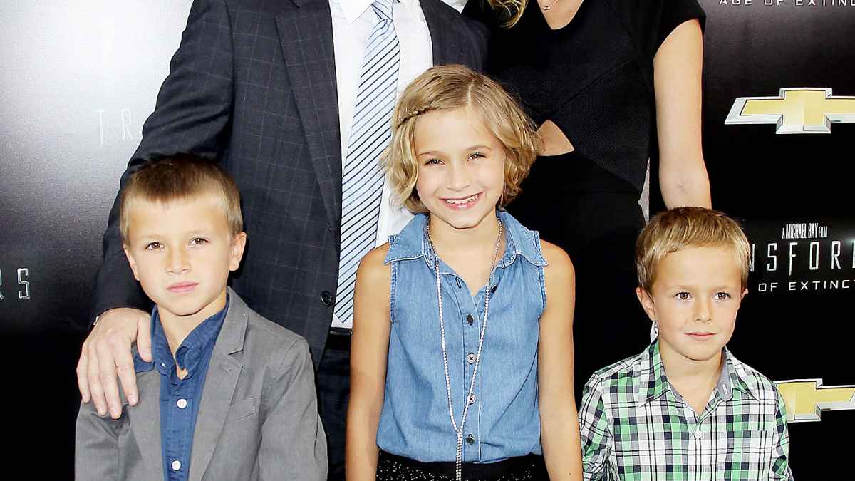 Mark Wahlberg and Rhea Durham pose on the red carpet with their kids