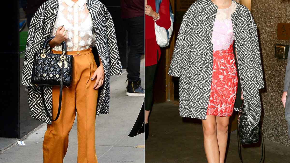 Sarah Hyland wears an Alice + Olivia Cocoon Coat in NYC on Oct. 21.