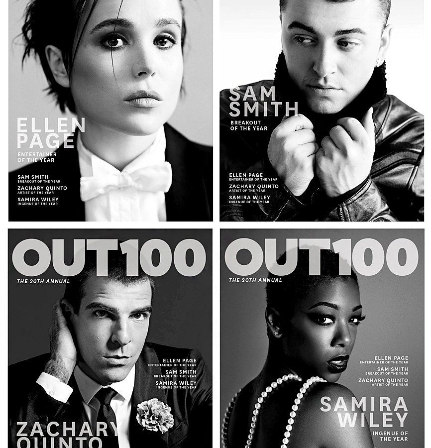 Ellen Page and Sam Smith are two of Out Magazine's OUT100 honoroees