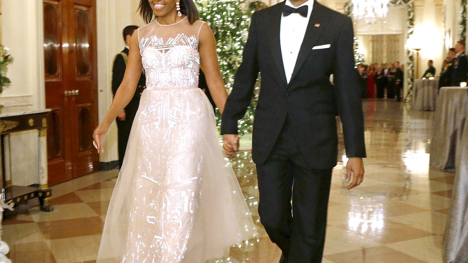 Michelle and Barack Obama at the White House in Washington Dec. 7.