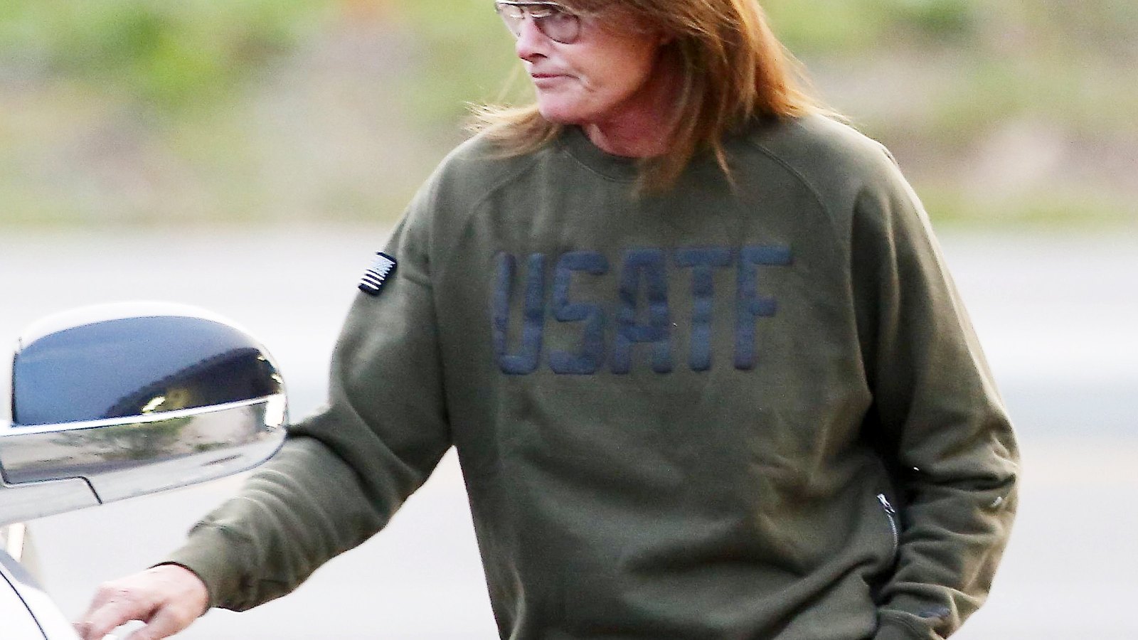 Bruce Jenner with his hair down on January 7, 2015