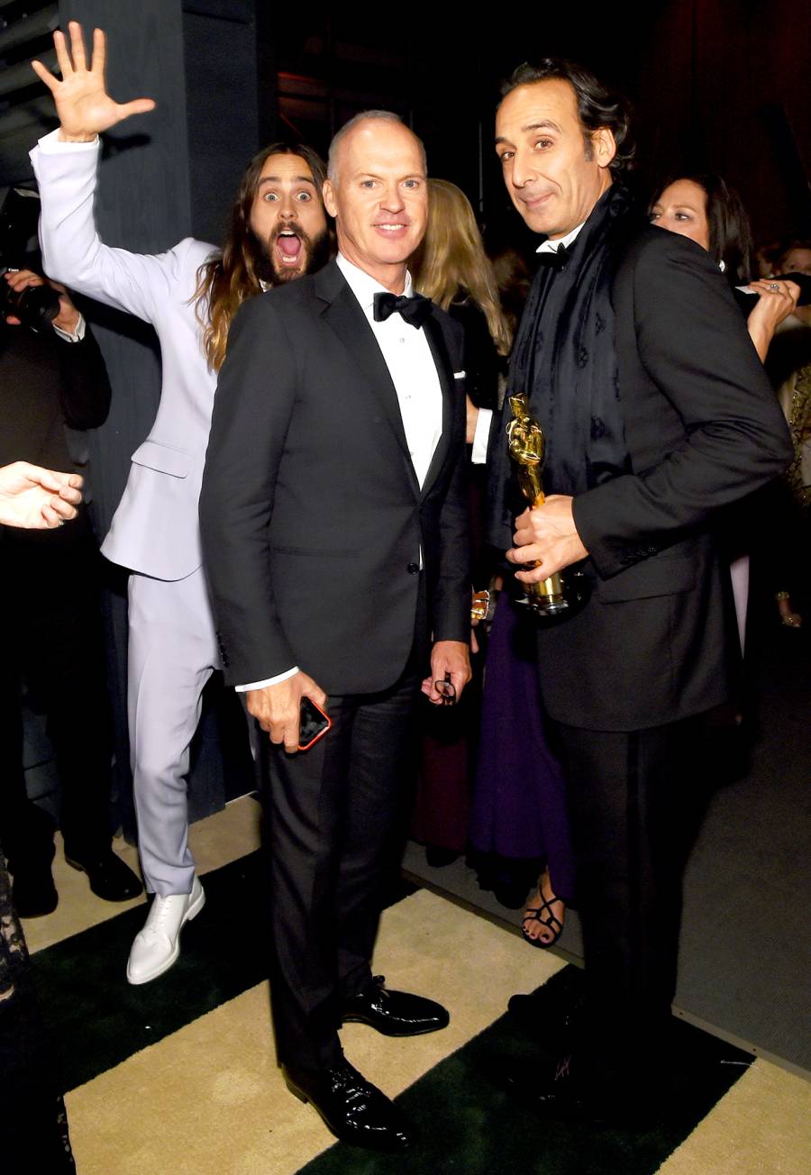 Jared Leto, Michael Keaton and Alexandre Desplat
