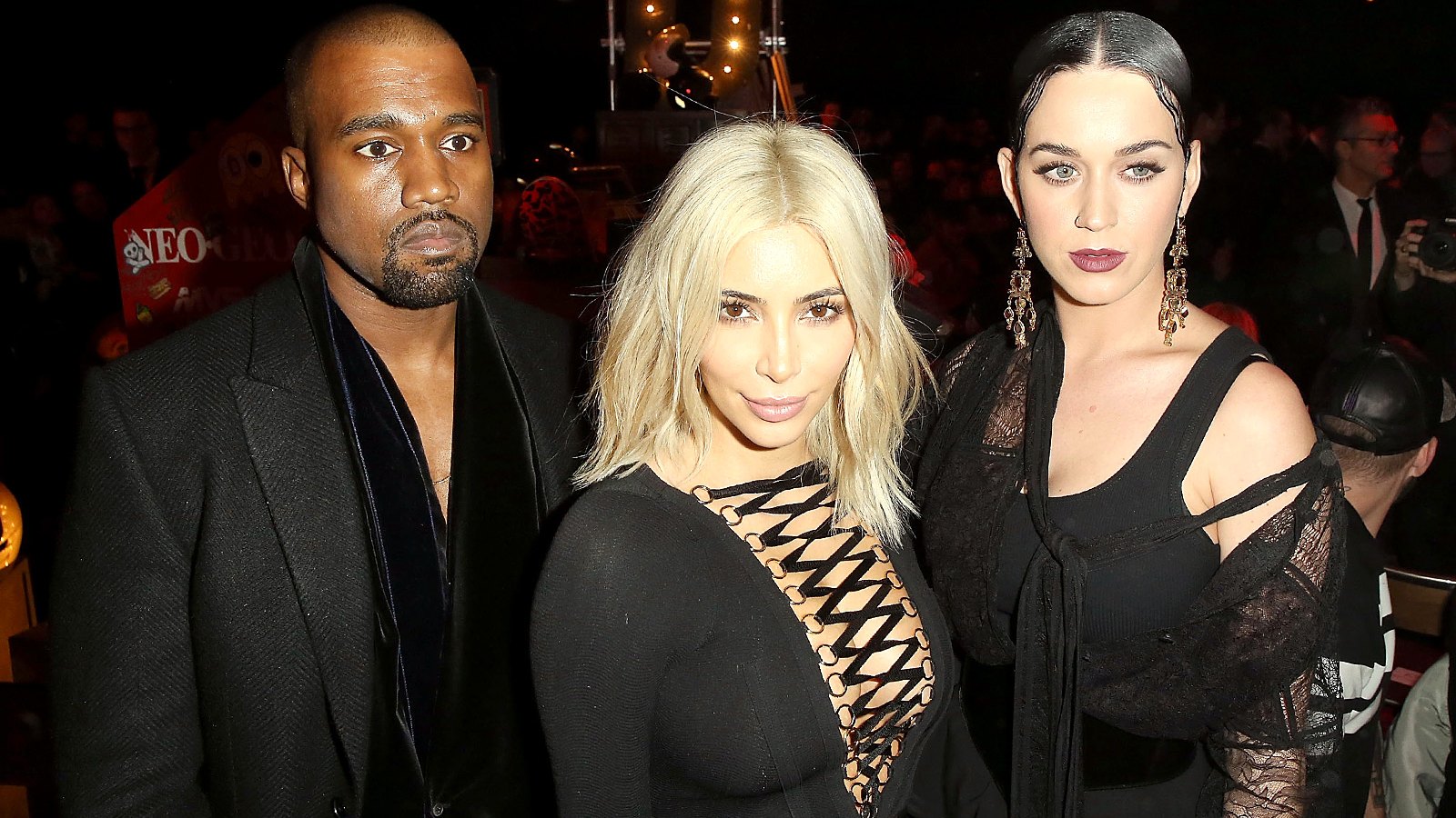 Kanye West, Kim Kardashian and Katy Perry at Givenchy on March 8, 2015
