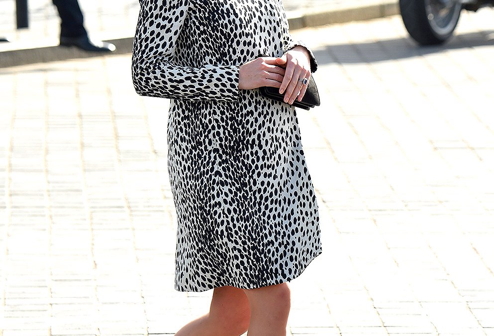 Kate Middleton recycled a striking dalmatian print Hobbs coat at her a