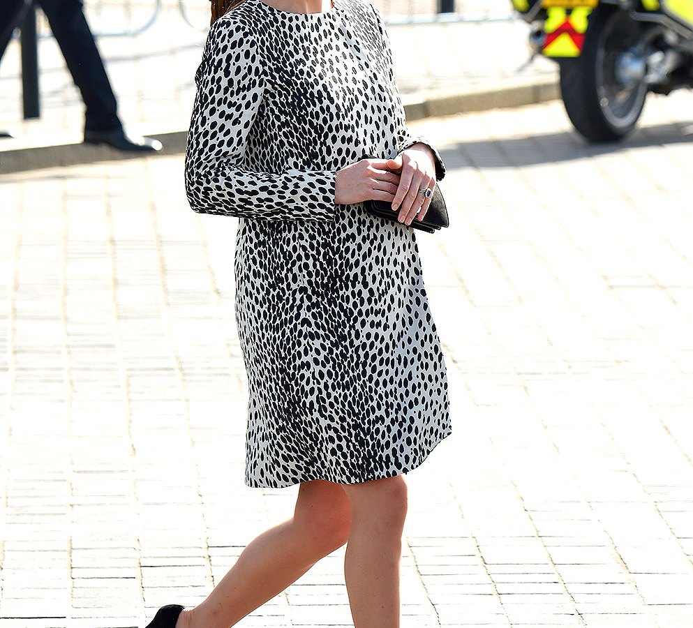 Kate Middleton recycled a striking dalmatian print Hobbs coat at her a