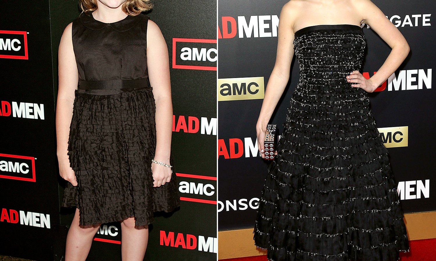Kiernan Shipka at the Mad Men premiere in 2009 and 2015.