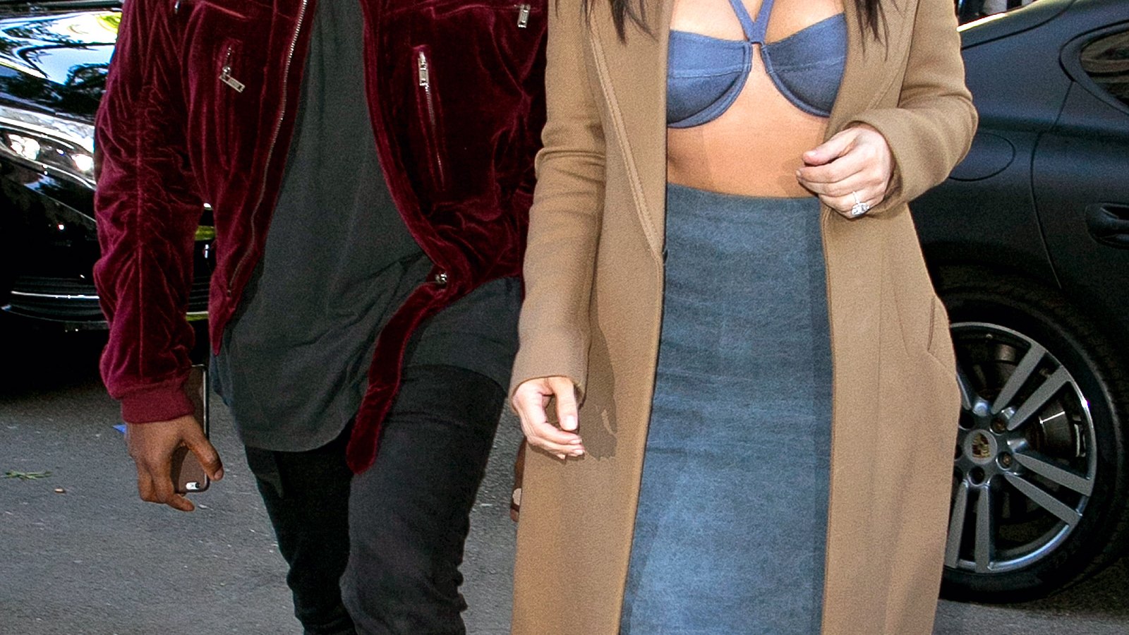 Kanye West and Kim Kardashian West arrive at the 'Montaigne Market'