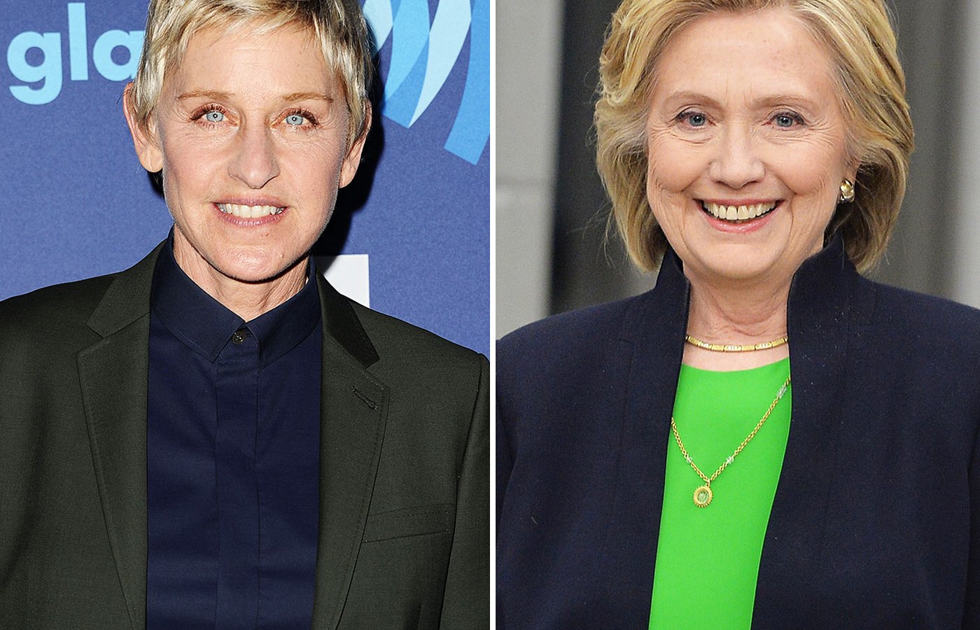 Ellen DeGeneres and Hillary Clinton
