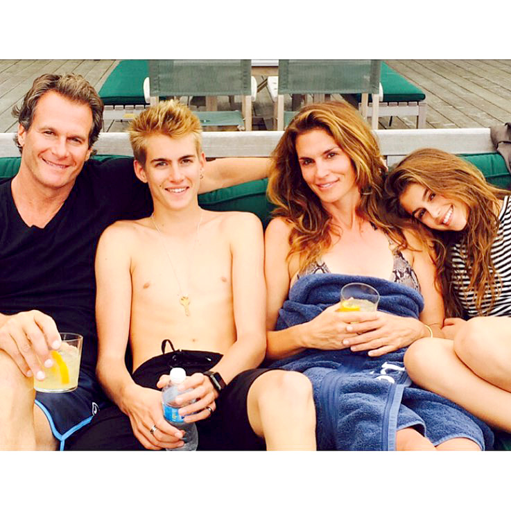 Rande Gerber and Cindy Crawford pose with their kids on Instagram