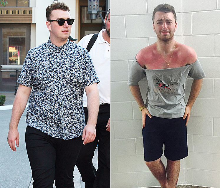 Sam Smith in August 2014 and July 2015