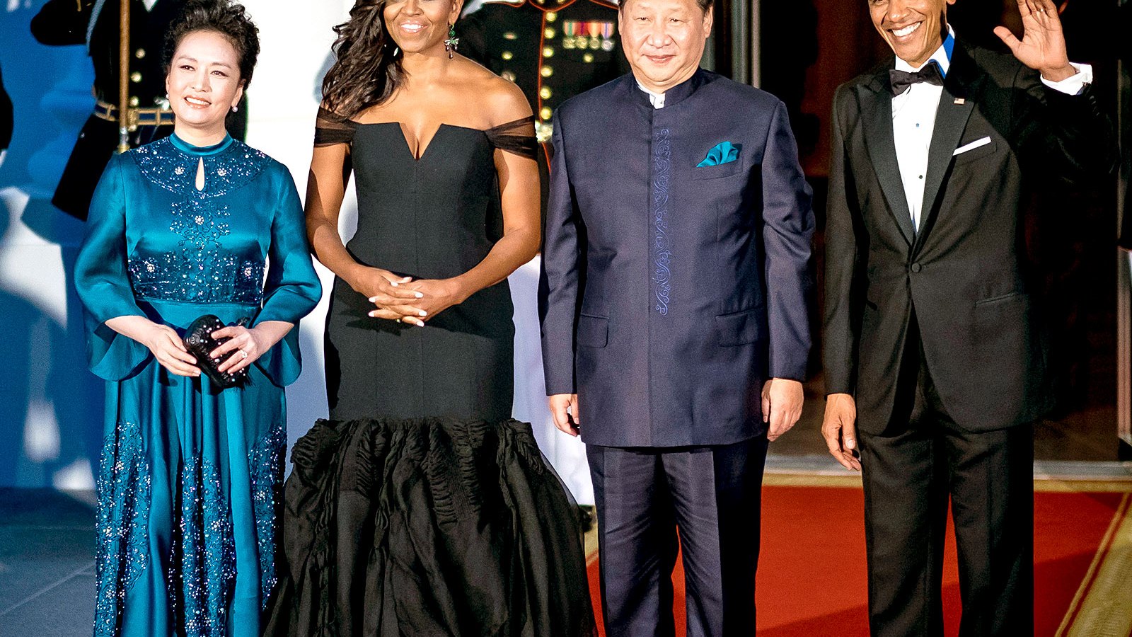 Peng Liyuan, Michelle Obama, Xi Jinping and Barack Obama