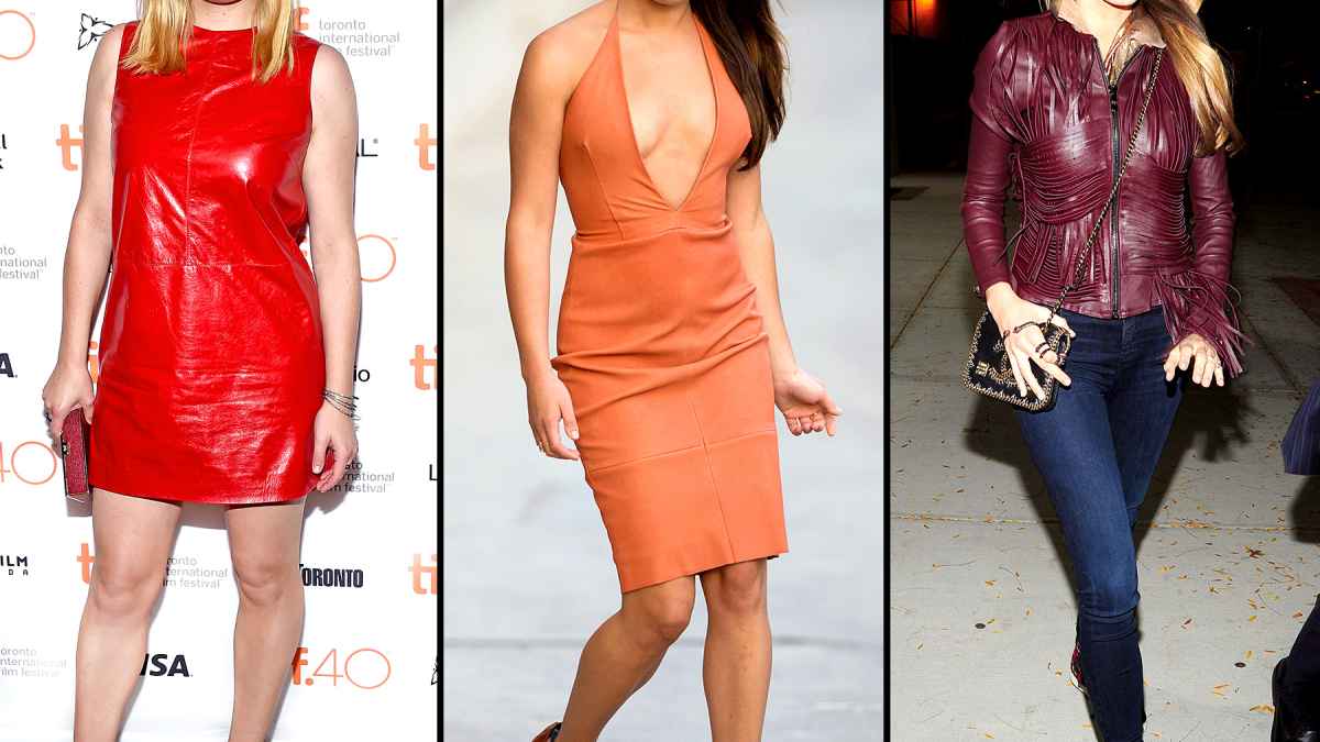 Elisabeth Moss, Lea Michele, Blake Lively all wear colorful leather
