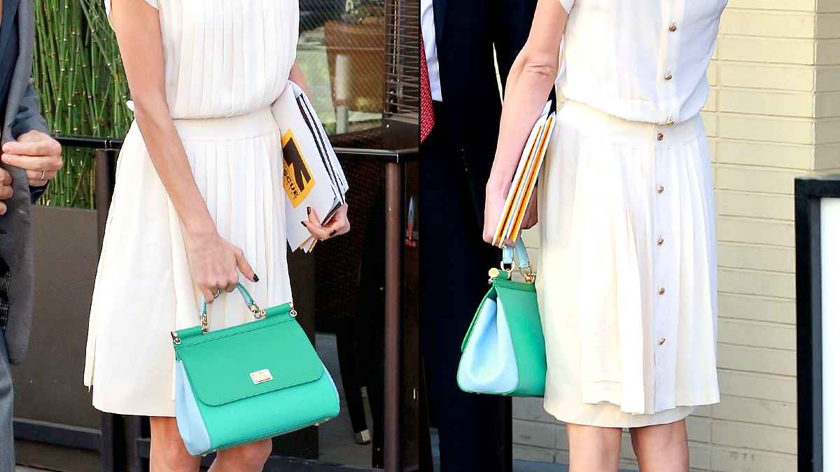 Amal Alamuddin wears a white dress on October 22, 2015.