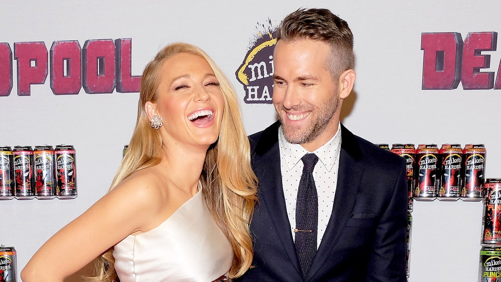 Blake Lively and Ryan Reynolds attend the "Deadpool" fan event at AMC Empire Theatre on February 8, 2016 in New York City.