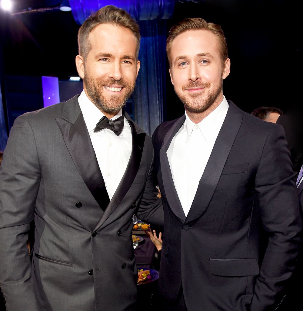 Ryan Reynolds and Ryan Gosling attend The 22nd Annual Critics' Choice Awards at Barker Hangar on December 11, 2016 in Santa Monica, California.