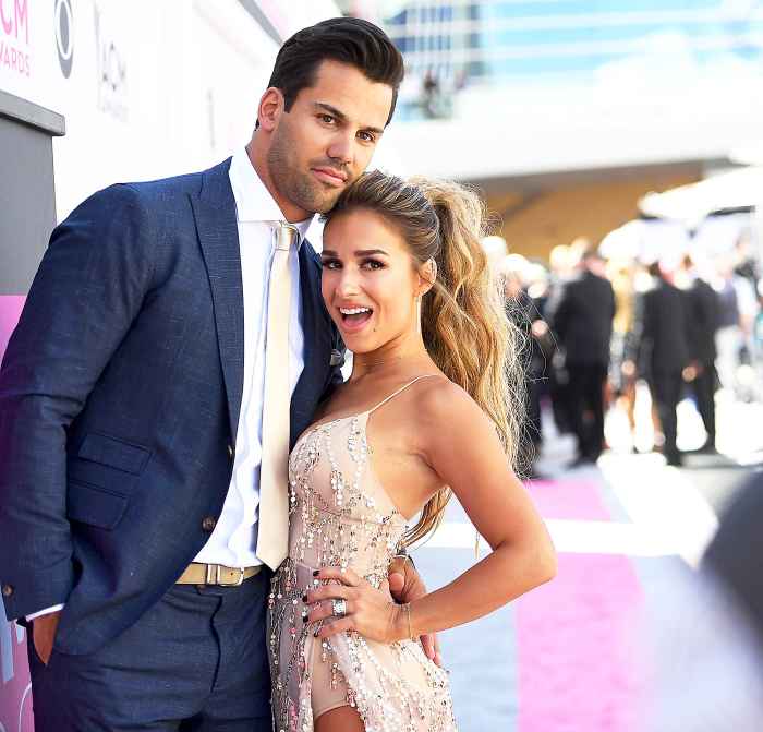 Eric Decker and Jessie James Decker attend the 52nd Academy Of Country Music Awards at T-Mobile Arena on April 2, 2017 in Las Vegas, Nevada.