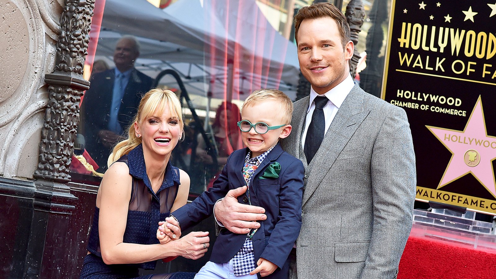 Anna Faris, Chris Pratt and their son Jack attend the ceremony honoring Chris Pratt with a star on the Hollywood Walk of Fame on April 21, 2017 in Hollywood, California.