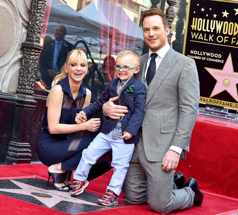 Anna Faris, Chris Pratt and their son Jack attend the ceremony honoring Chris Pratt with a star on the Hollywood Walk of Fame on April 21, 2017 in Hollywood, California.