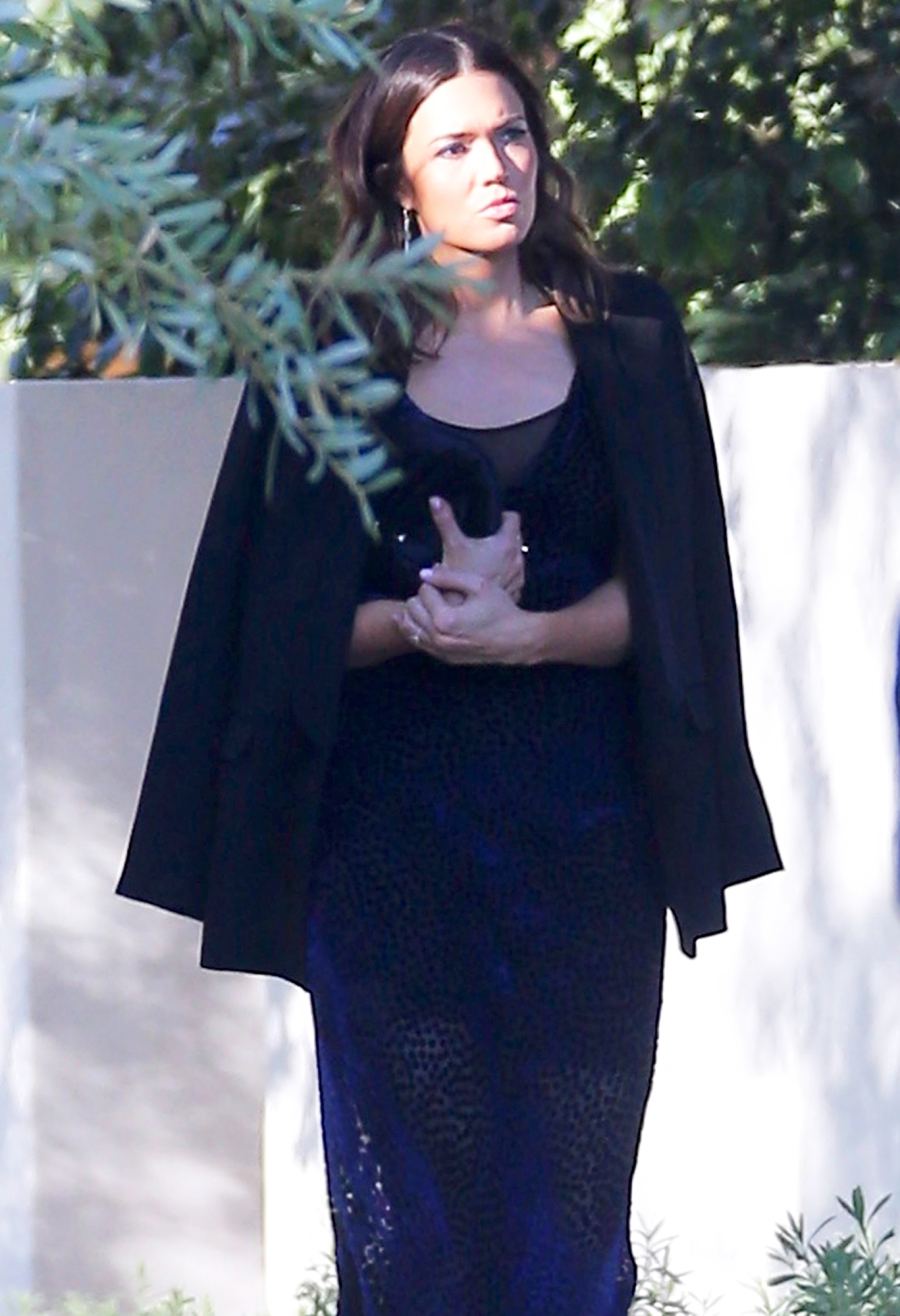 Mandy Moore attends Justin Hartley and Chrishell Stause's wedding on October 28, 2017.