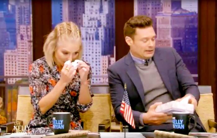 Kelly Ripa and Ryan Seacrest on Live With Kelly and Ryan