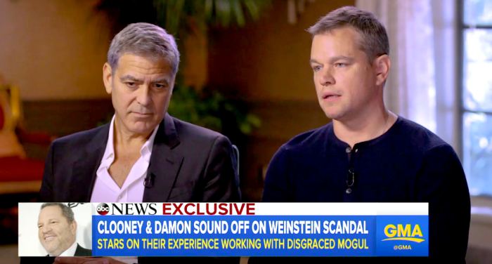 George Clooney and Matt Damon talk the Harvey Weinstein scandal on GMA.