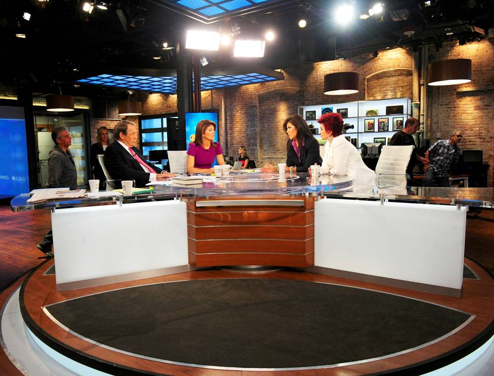 Charlie Rose, Norah O'Donnell, Julie Chen and Sharon Osbourne on the set of ‘CBS This Morning‘