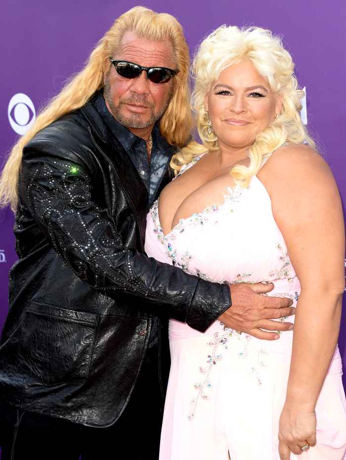 Dog the Bounty Hunter and Beth Chapman arrive at the 48th Annual Academy of Country Music Awards at the MGM Grand Garden Arena in Las Vegas, Nevada.