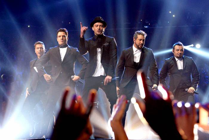 'N Sync performs during the 2013 MTV Video Music Awards at the Barclays Center in New York City.