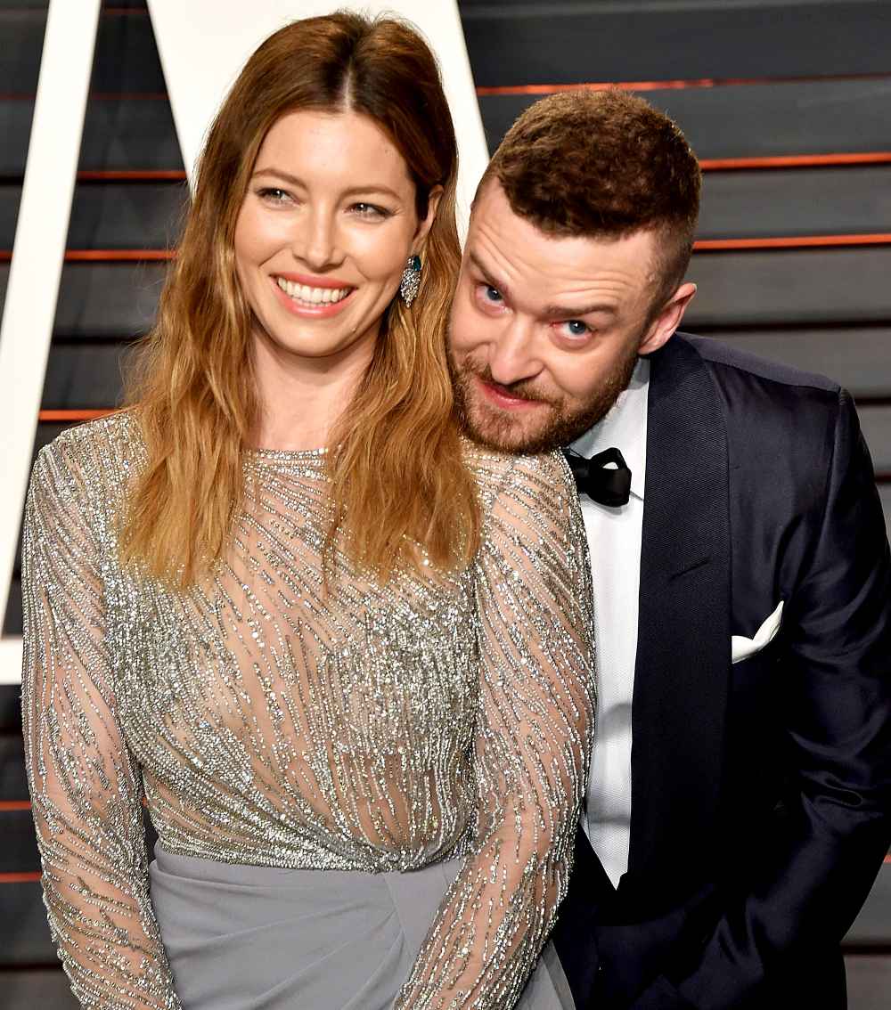 Jessica Biel and Justin Timberlake arrive at the 2016 Vanity Fair Oscar Party Hosted By Graydon Carter at Wallis Annenberg Center for the Performing Arts in Beverly Hills, California.