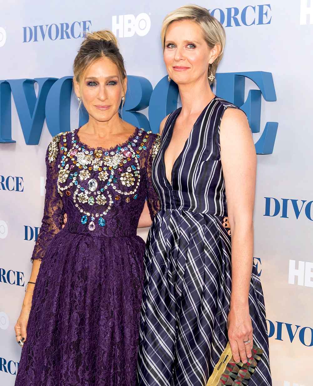 Sarah Jessica Parker and Cynthia Nixon attend the 'Divorce' New York Premiere at SVA Theater on October 4, 2016 in New York City.