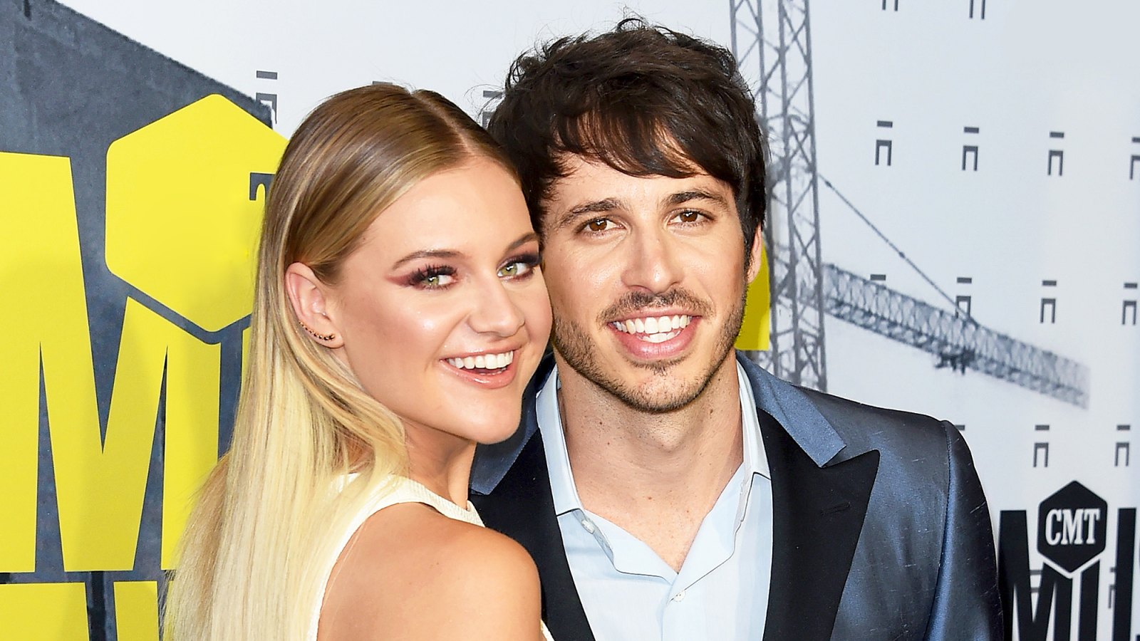 Kelsea Ballerini and Morgan Evans attend the 2017 CMT Music Awards at the Music City Center in Nashville, Tennessee.