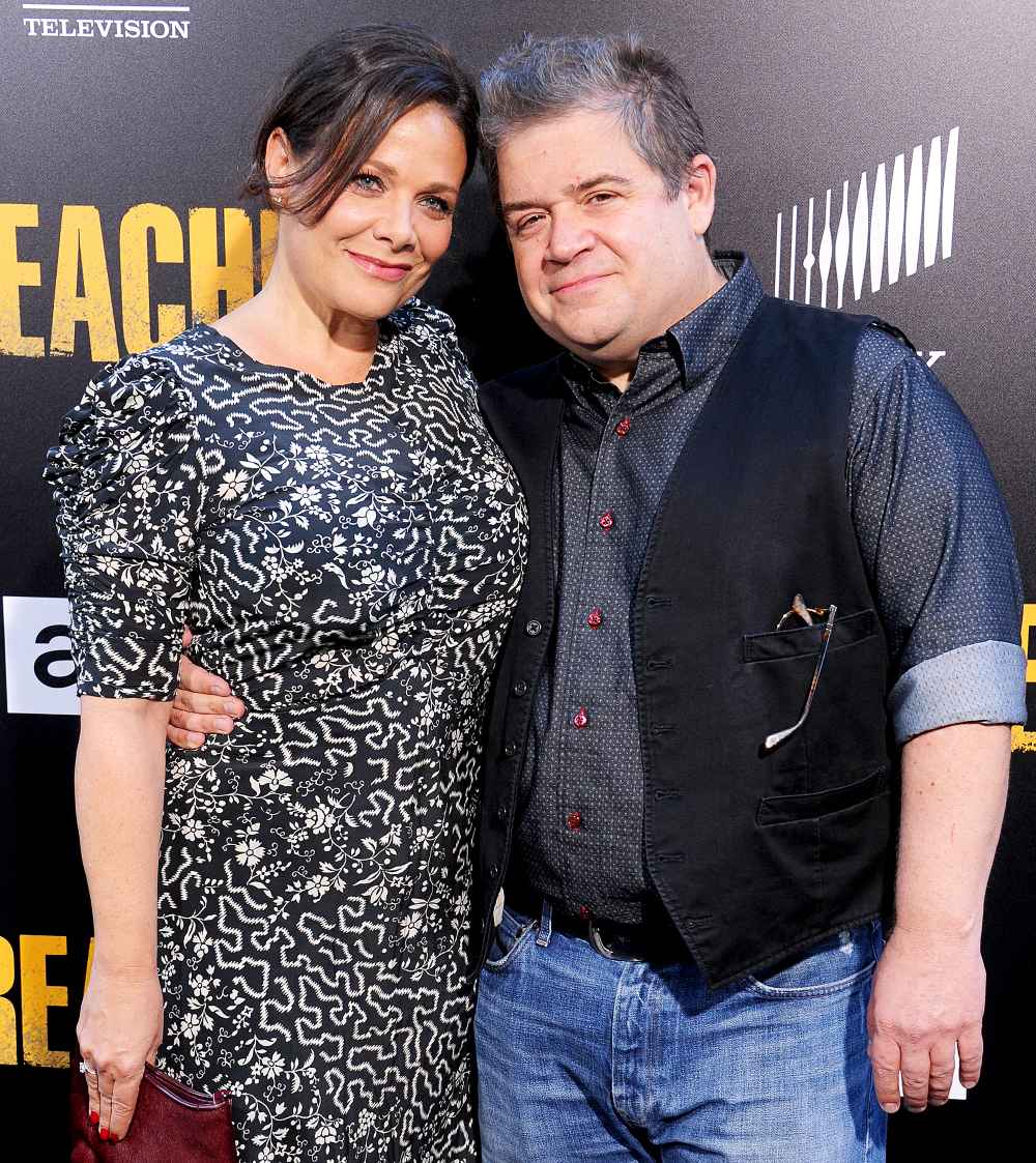Patton Oswalt and Meredith Salenger arrive at the premiere of AMC's "Preacher" Season 2 at The Theatre at Ace Hotel on June 20, 2017 in Los Angeles, California.