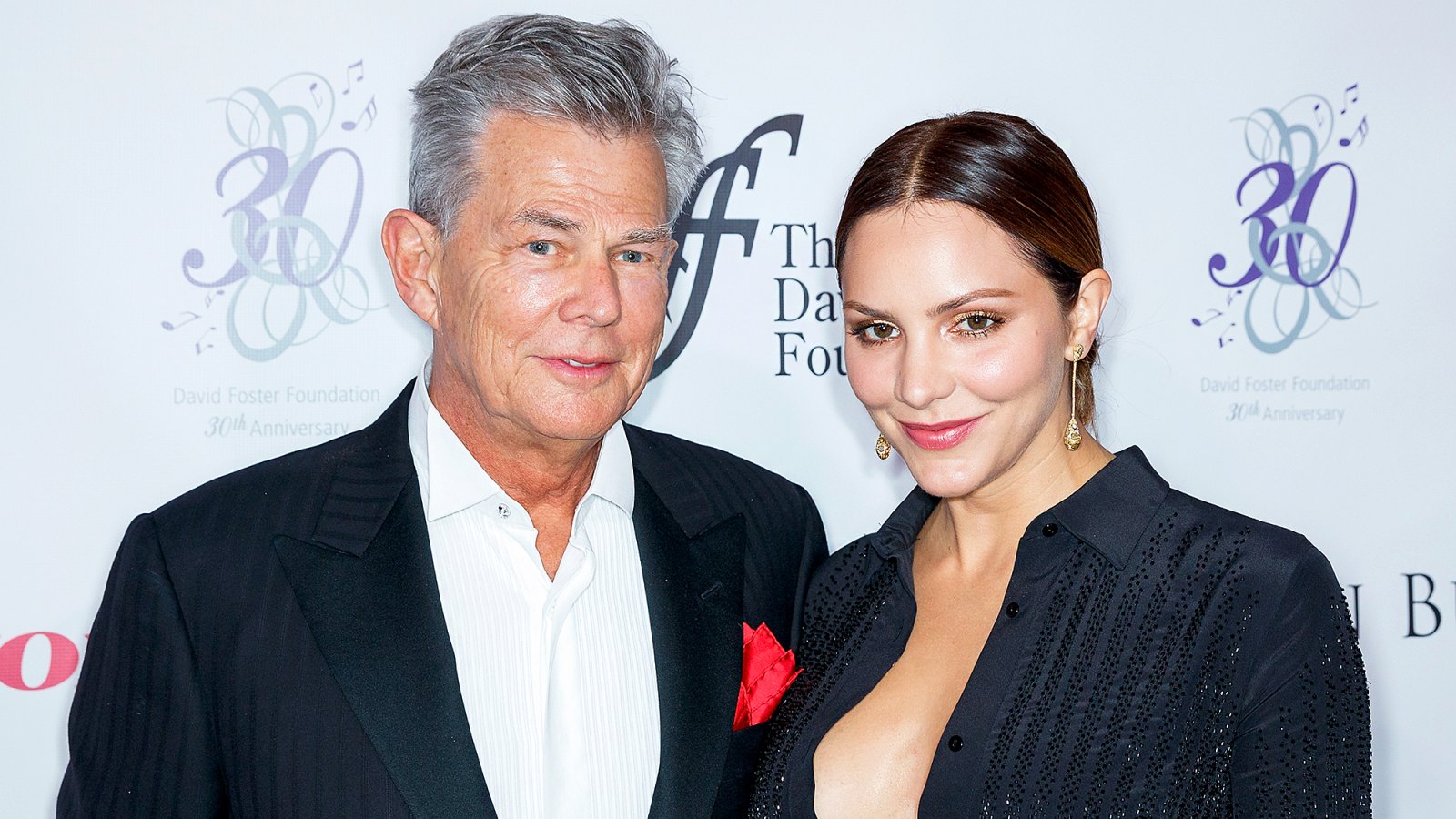 David Foster and Katharine McPhee arrive for the David Foster Foundation Gala at Rogers Arena on October 21, 2017 in Vancouver, Canada.