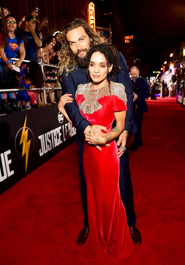 Jason Momoa and Lisa Bonet attend the premiere of Warner Bros. Pictures' 'Justice League' at Dolby Theatre on November 13, 2017 in Hollywood, California.
