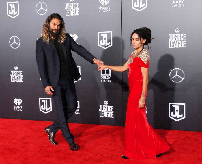 Jason Momoa and Lisa Bonet attend the premiere of Warner Bros. Pictures' 'Justice League' at Dolby Theatre on November 13, 2017 in Hollywood, California.