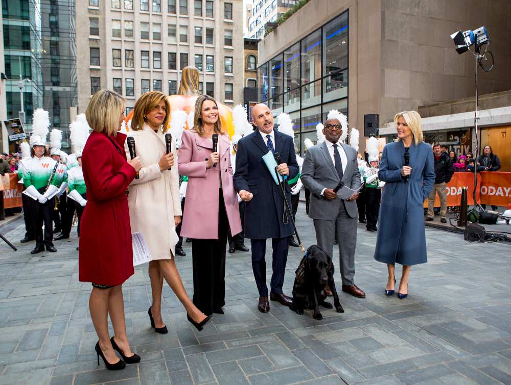 Dylan Dreyer, Hoda Kotb, Savannah Guthrie, Matt Lauer, Al Roker and Megyn Kelly on November 20, 2017.
