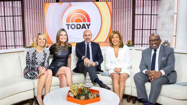 Dylan Dreyer, Savannah Guthrie, Matt Lauer, Hoda Kotb, and Al Roker during ‘Today‘ show on November 28, 2017.