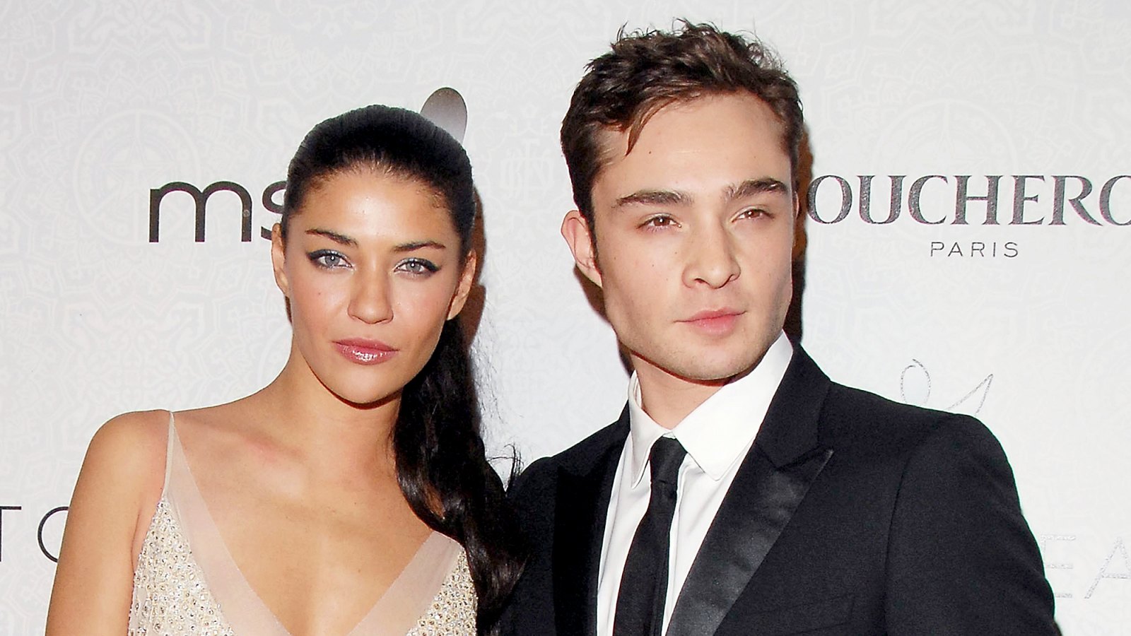 Jessica Szohr and Ed Westwick arrive at The Art of Elysium's 3rd Annual Black-Tie Charity Gala "Heaven" at 9900 Wilshire Blvd in Beverly Hills, California.