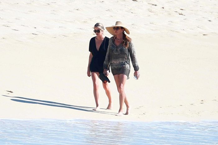 Caitlyn Jenner Sophia Hutchins seen at the beach during a Mexico getaway trip to Los Cabos.