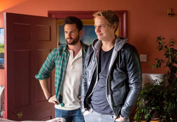 Tom Riley and Chris Geere as Charlie and Joel on ‘Ill Behaviour’