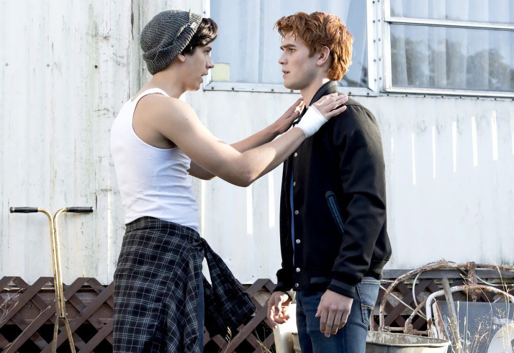 Cole Sprouse as Jughead Jones and KJ Apa as Archie Andrews