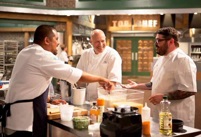 Sheldon Simeon, Tom Colicchio and Sean Brock on ‘Top Chef‘