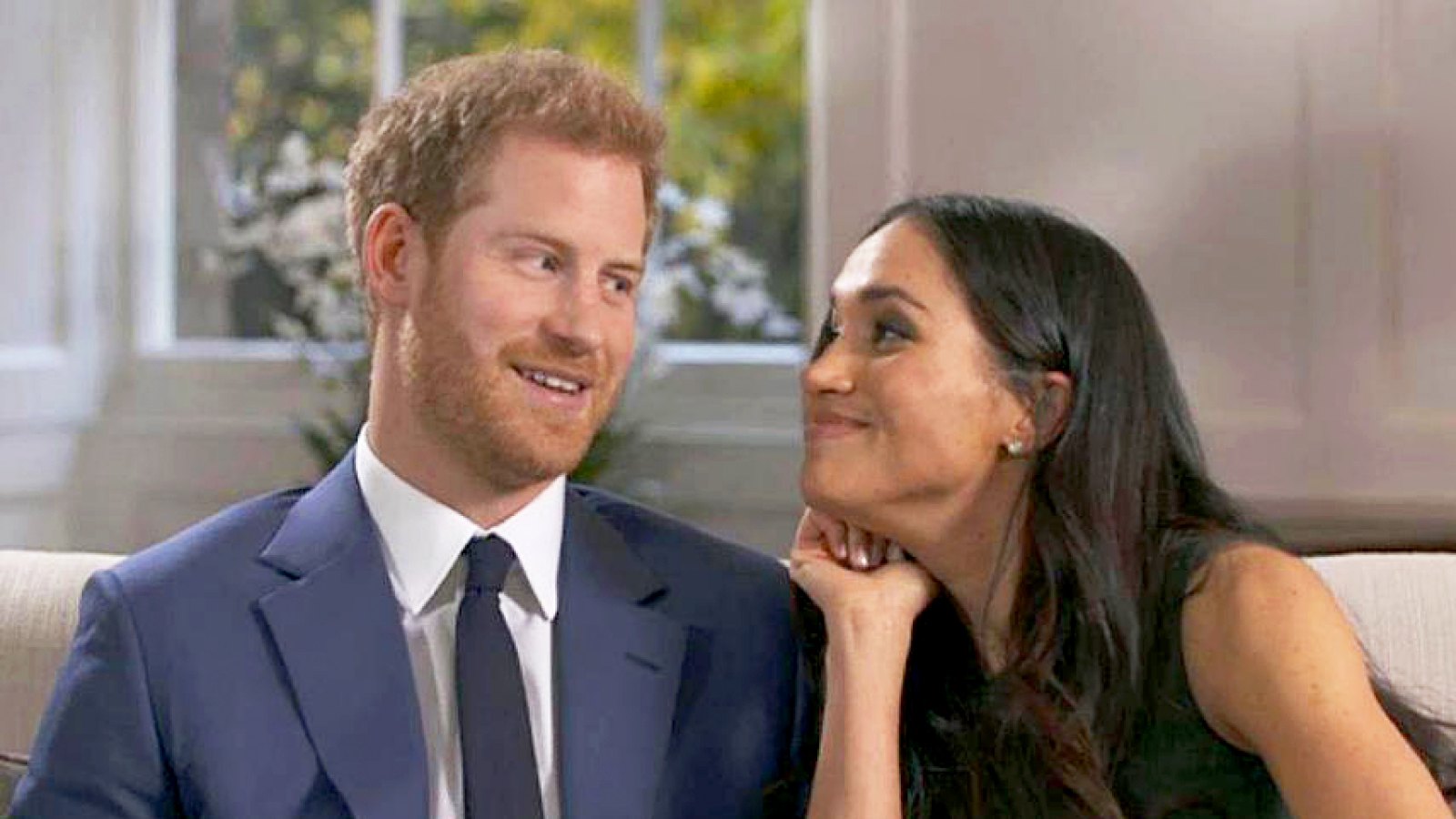 Prince Harry and Meghan Markle during interview outtakes